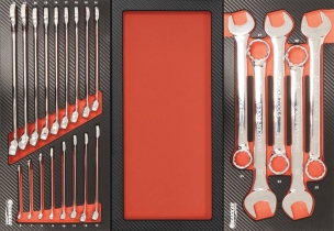 Servante d'atelier 5 tiroirs composée de 185 outils - modules carbone