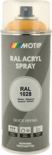 Peinture acrylique RAL 1028 jaune melon - lot de 6 aérosols de 400ml