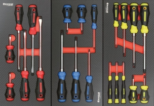 Servante d'atelier 5 tiroirs composée de 164 outils - modules carbone