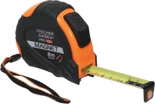 Mètre/mesure à ruban autoblocant 8x25mm magnétique boîtier bi-matière - présentoir de 12 pcs