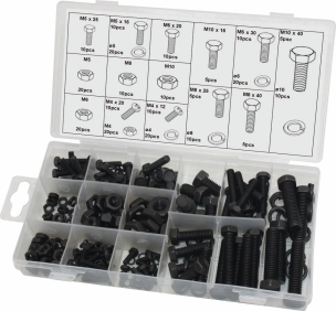 Vis/rondelle/écrou de M4 à M10 - 6 coffrets de 240 pcs