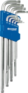 Clé Torx® extra longue de T10 à T50 - étui pivotant de 9 pcs sur carte