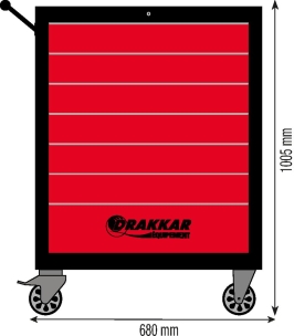 Servante d'atelier 7 tiroirs rouge/noir 680x460x1005mm Servante d'atelier 7 tiroirs rouge/noir 680x460x1005mm