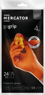 Gants jetables nitrile 240mm 0,26mm orange T10 - Sachet de 4 pcs