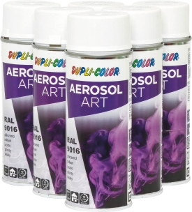 Peinture RAL 9016 brillant blanc - lot de 6 aérosols de 400ml
