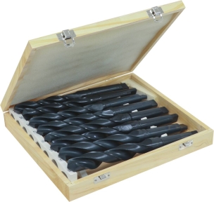 Foret laminé de 24 à 31mm cône morse N°3 - lot de 5 coffrets bois de 8 pcs