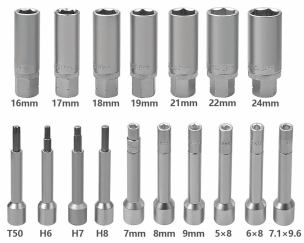 Outils de démontage de têtes d'amortisseurs - coffret de 18 pcs
