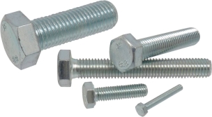 Vis à tête hexagonale filetage total class 8.8 zingué blanc M4x30mm DIN 933 - sachet de 50 pcs