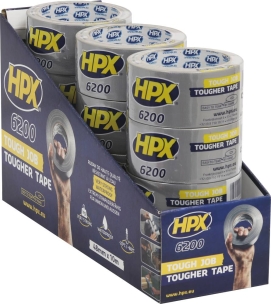 Ruban adhésif/toile américaine argent 0,30x48mm 10m - lot de 12 pcs