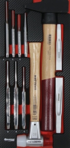 Module mousse 402x189mm carbone marteau/burin/chasse-goupille - 11 pcs