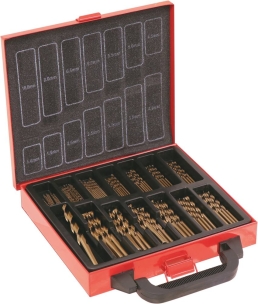 Valise métallique 120 forets métaux HSS 5% cobalt taillés meulés de 1 à 10mm Valise métallique 120 forets métaux HSS 5% cobalt taillés meulés de 1 à 10mm