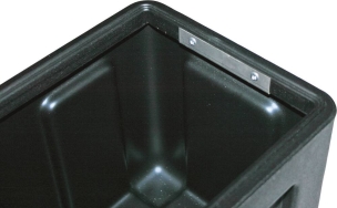 Coffre de rangement en plastique noir 515x220x277 ouverture latérale