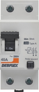 Interrupteur différentiel 30mA 40A type A modulaire pour tableau électrique