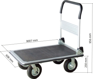 Chariot de manutention 4 roues gonflables 300kg