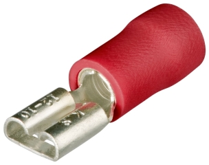 Cosses plates femelles isolées rouge 4,8x0,8mm / 0,5-1mm² - lot de 100pcs
