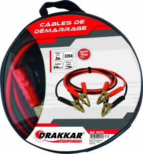 Câbles de démarrage en CCA 16mm² pinces en laiton 2x3m 320A Câbles de démarrage en CCA 16mm² pinces en laiton 2x3m 320A