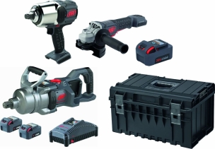 Pack 20V meuleuse 125mm-clé à chocs 3/4" 2710Nm-clé à chocs 1" 3500Nm-3 batteries 5Ah Li-ion