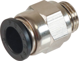 Raccord instantané métallique droit mâle cylindrique 1/4" pour tuyau rilsan 10mm - lot de 10 pcs