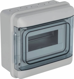 Coffret modulaire vide étanche pour 1 rangée de 8 modules 188x267x117mm