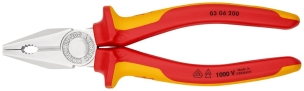 Pince universelle 200mm avec tranchant - Bi-matière - Chromée - Isolée 1000V