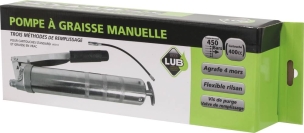 Pompe à graisse manuelle avec flexible/agrafe et valve de remplissage - palette de 240 pcs