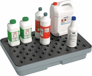 Bac de rétention 20L avec caillebotis 100% PE ultra bas