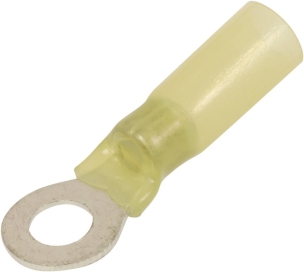 Cosse à oeil isolée thermorétractable jaune M6 - lot de 10 pcs