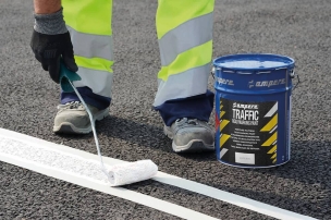 Peinture routière RAL 9016 blanc - Pot de 25kg