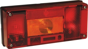 Feu arrière rectangle 12V 4 fonctions 220x100mm