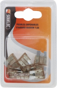 Fusible enfichable 7,5A marron - lot de 10 pcs Fusible enfichable 7,5A marron - lot de 10 pcs