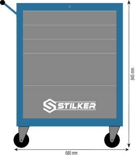 Servante d'atelier 5 tiroirs composée de 152 outils - modules mousses
