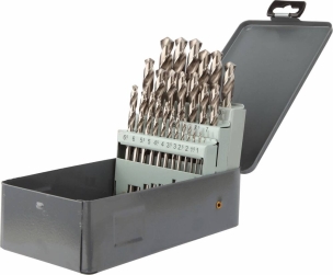 Coffret métal de 25 forets HSS taillé-meulés PRO Ø1 à 13mm par 0,5mm