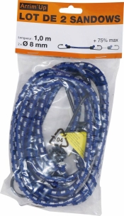 Sandow 8mm 1m avec crochets - lot de 2 pcs