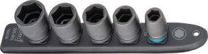 Douille à chocs 1/2" sur support magnétique - 5 pcs