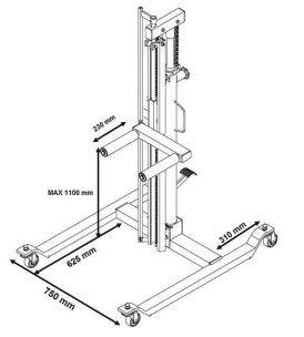Chariot hydraulique mobile lève roues VL/VU