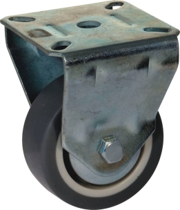 Roulette zinguée fixe 60mm entraxe 38x38mm 50kg