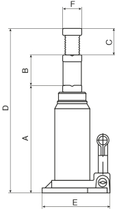 Cric bouteille hydraulique 20T vert