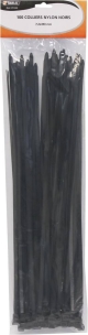 Collier nylon 7,2x450mm noir - lot de 100 pcs