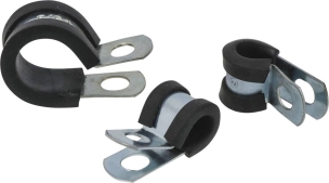 Collier acier zingué 12mm avec protection caoutchouc de 6 à 16mm - coffret de 42 pcs