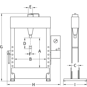 Presse d'atelier électro-hydraulique 60T avec vérin double effet