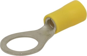 Cosse à oeil isolée jaune M10 - blister de 10 pcs