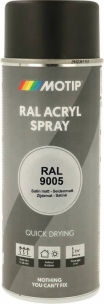 Peinture acrylique RAL 9005 noir profond satiné - lot de 6 aérosols de 400ml