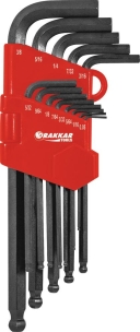 Clés mâles hexagonales longues en pouce de 0,05 à 3/8" - étui pivotant de 13 pcs