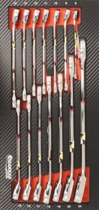 Module mousse 402x189mm carbone clés mixtes coudées à cliquet de 8 à 24mm - 14 pcs