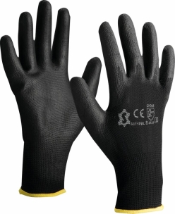 Gants de dextérité enduit PU T7 - noir - lot de 12 pcs