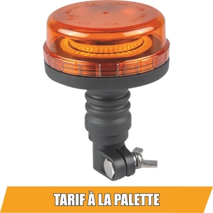 Gyrophare LED extra plat 12/24V double flash sur tige flexible