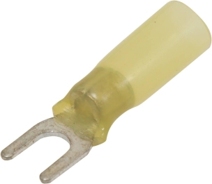 Cosse à fourche isolée thermorétractable jaune M5 - lot de 10 pcs