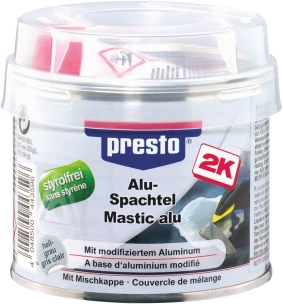 Mastic polyester aluminium avec tube durcisseur - pot de 250g
