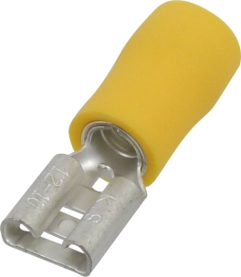 Cosse plate femelle isolée jaune 6,3X0.8mm - lot de 50 pcs