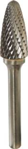 Fraise métallique ogive bout arrondi sur tige 6mm